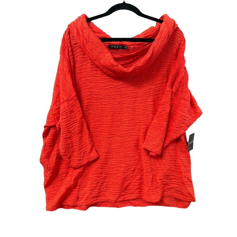 ZOZO Women Orange Textured‎ Cowl Neck Dolman Sleeve Knit Top 1X NWT H121126DW